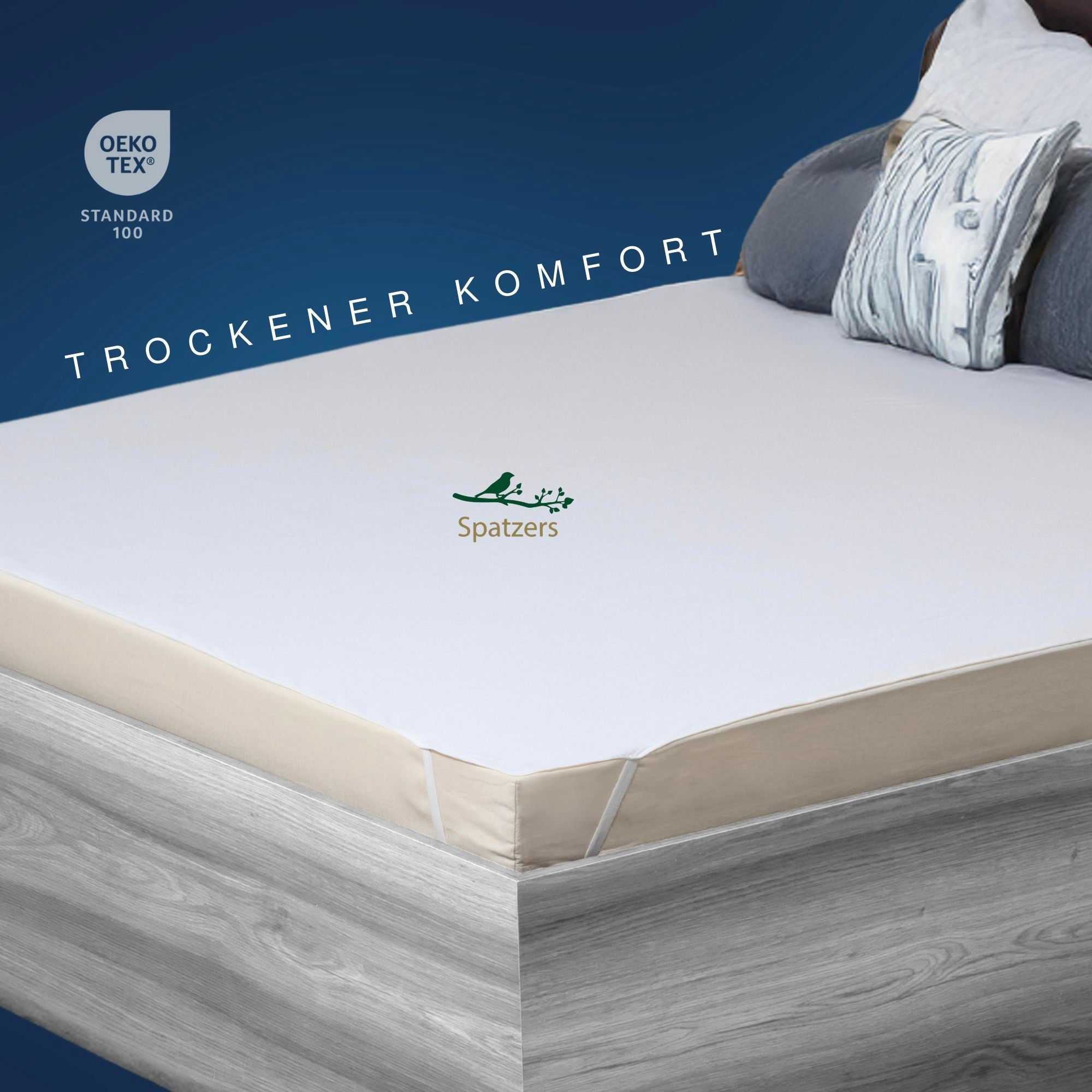 Spatzers Matratzenschoner 90x200 Baumwolle Atmungsaktiv, Öko-Tex 100 Zertifiziert, Weich Pflegeleicht